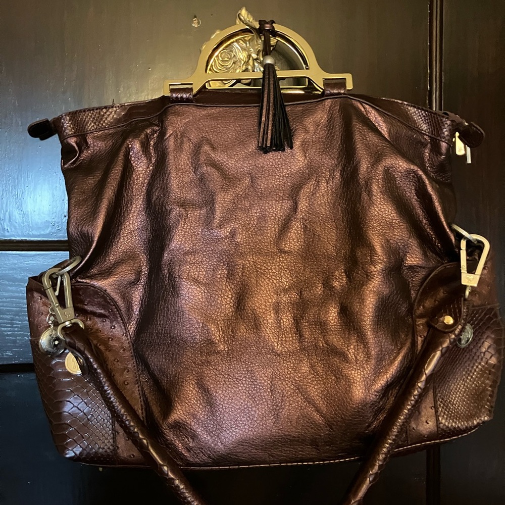 Elegant Brown Leather Tote Bag